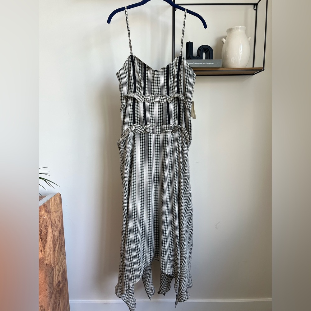 Tularosa strappy black and beige midi dress